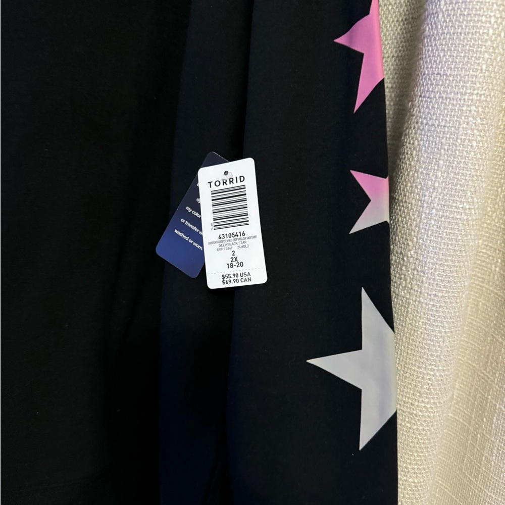 Torrid Super Soft Black Fleece Sweatshirt - Picture 3 of 4